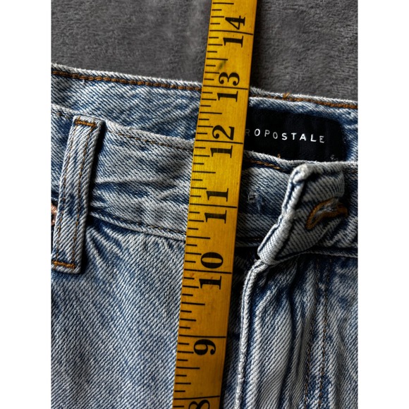Aeropostale High Rise Baggy Distressed Jeans Light Wash Non Stretch 8S 4000 - Picture 13 of 15